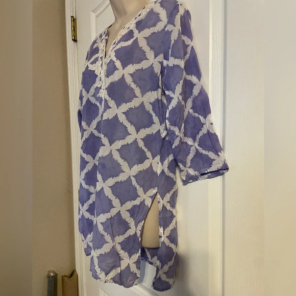 Roberta Roller Rabbit Cotton Tunic Cover Up Top Small Vacation Travel Resortwear - Picture 5 of 7